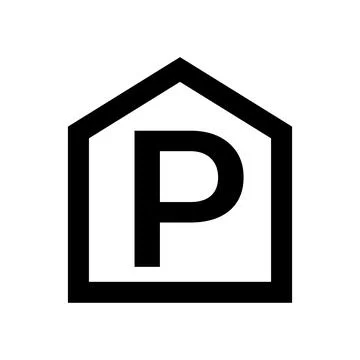 House shaped parking sign. Vector. Stock Illustration