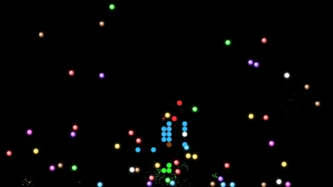 House-shaped sticker balls collide and disappear 動画素材 321013766
