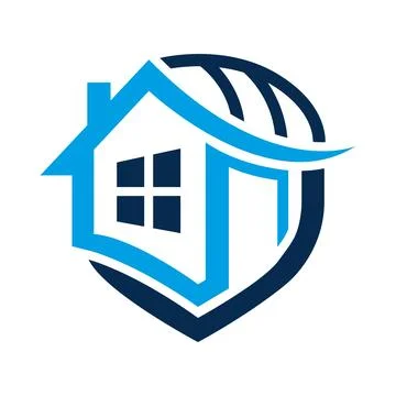 House Shield Logo Design Home Protection Vector. Stock Illustration