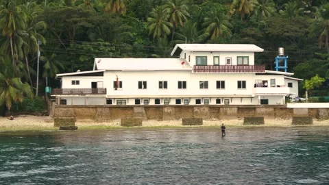 House on the shore Stock Footage 155825900