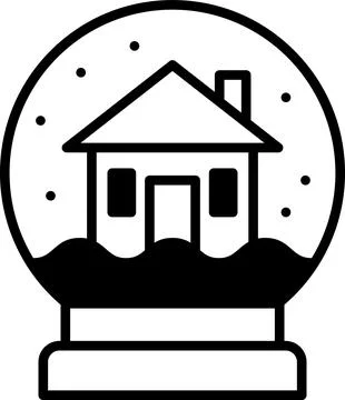 A house is shown in a snow globe Stock Illustration