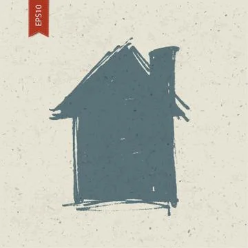 House sign on paper texture. vector, eps10 Stock Illustration