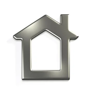 House Silver. 3D Render Illustration Stock Illustration