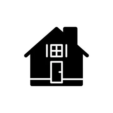 House simple vector icon. Black and white illustration of real estate. Solid 库存插图