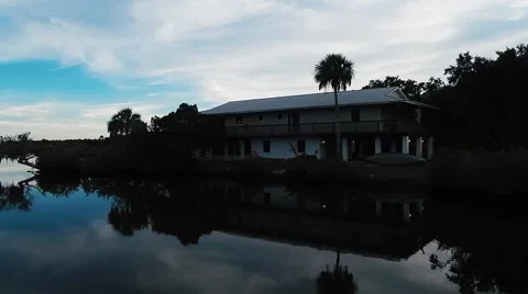 House sitting next to water Stock Footage 45227155