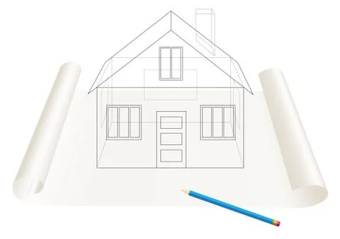House sketch Ilustración de archivo