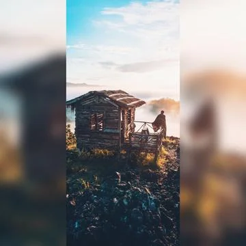 House in the sky Stock Illustration