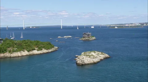 House On Small Island Stock Footage 65388279