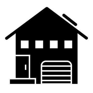 House with small windows solid icon. Cottage with gable roof vector illustration Stock Illustration