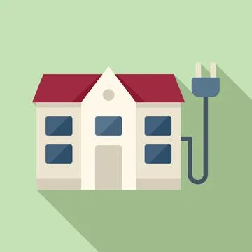House smart consumption icon flat vector. Money care Stock Illustration