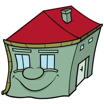 House with Smiling Face Stock Illustration