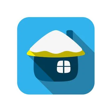 House with snow flat icon design, vector illustration Stock-Illustration