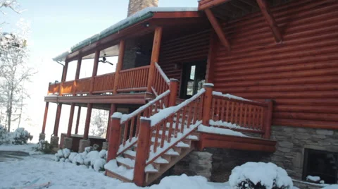 House in the Snow Stock Footage 44561499
