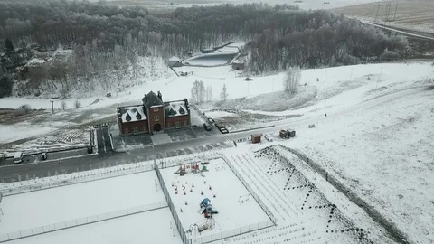 House in the snow Stock Footage 127632075