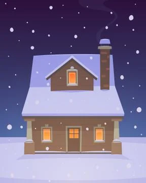 House in Snow Illustrazione stock