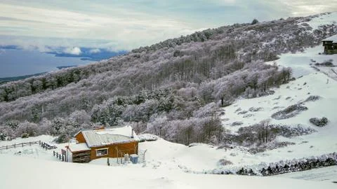 House in the snow Stock Photos