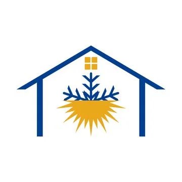 House Snow Sun Icon Vector Stock Illustration