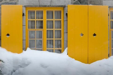 House in snowdrift Stock Photos