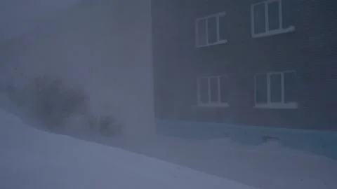 House In A Snowstorm 4k Stock-Footage 169528564