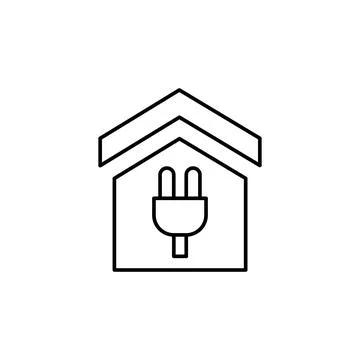 House, socket, energy icon. Simple line, outline vector electro power icons for Illustrazione stock