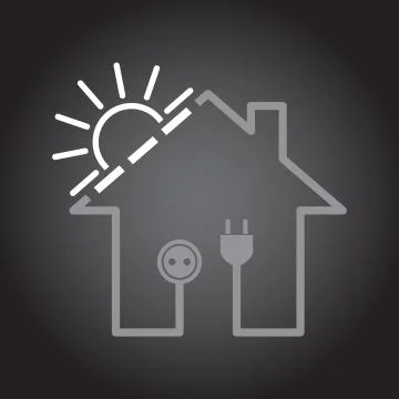 House as solar circuit Stock Illustration