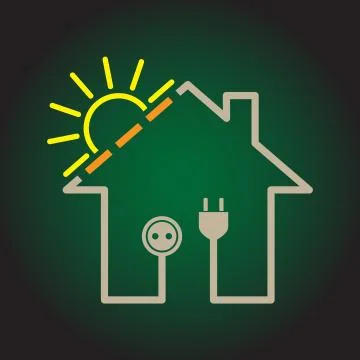 House as solar circuit Stock Illustration