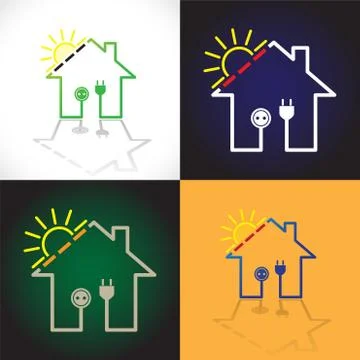 House as solar circuit Stock Illustration