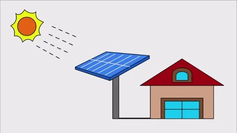 A house with a solar panel on top of it. Stock Footage 327048572