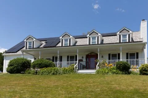 House with Solar Panels Stock Photos
