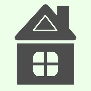 House solid icon. Simple building construction or home symbol glyph style Ilustración de archivo