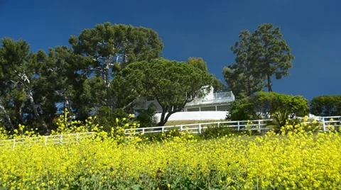 House in Spring Time Malibu Stock Footage 32238132