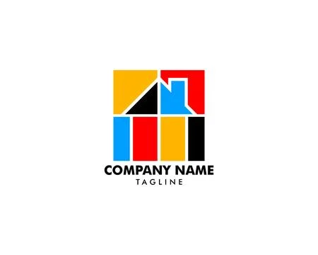 House Square Logo Template Vector Illustration Design Stock Illustration