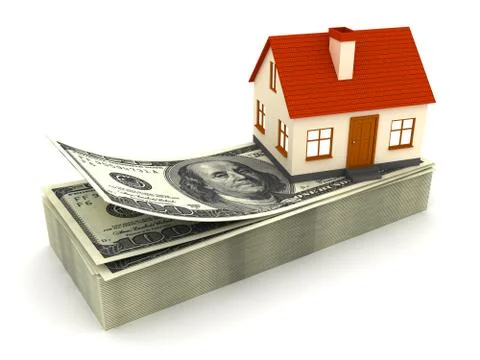 House on a stack of dollars Stock Illustration
