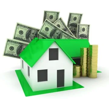 House on a stack of dollars Stock Illustration