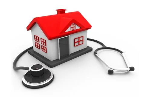 House with stethoscope. Stock Illustration