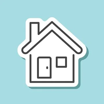 House sticker icon in flat style. Home vector illustration on isolated back.. Ilustración de archivo