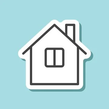 House sticker icon in flat style. Home vector illustration on isolated back.. Ilustración de archivo