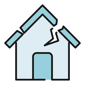 House structure cracking from disaster damages Stock Illustration