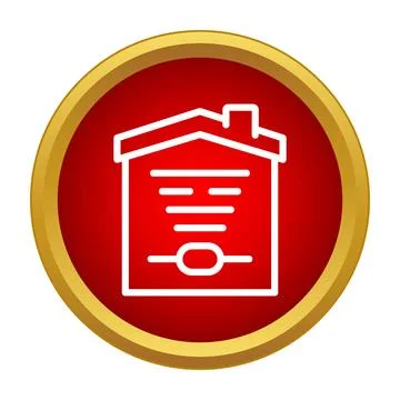 House structure icon with contract details inside Stock Illustration
