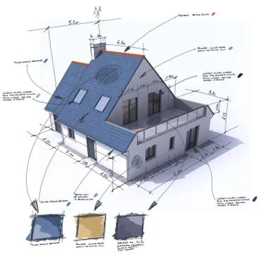 House style customized blue Illustrazione stock