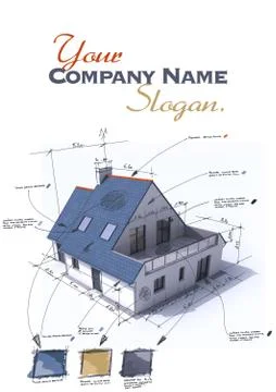 House style customized blue Illustrazione stock