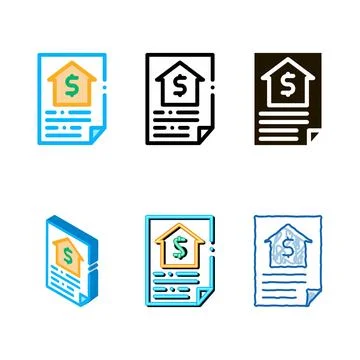 House styles document icon vector outline 스톡 일러스트