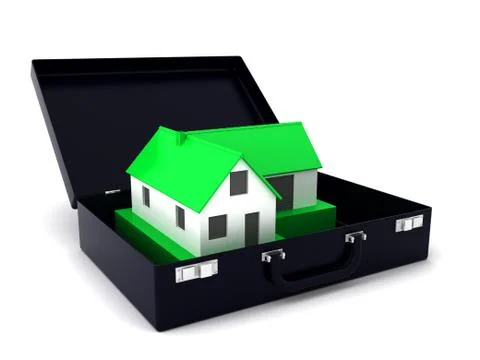 House in a suitcase Stock Illustration