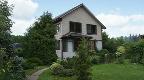 House at summer garden Stock Footage 7746133