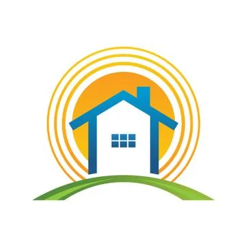 House with sun Ilustração Stock