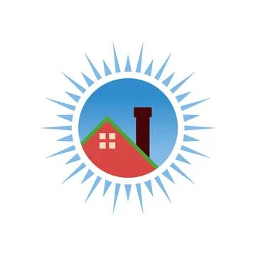 House + sun logo Stock Illustration
