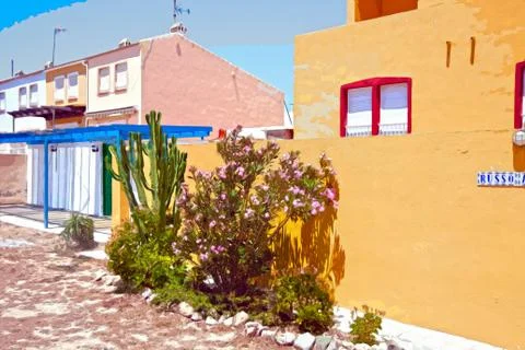 House in the sun Stock Photos