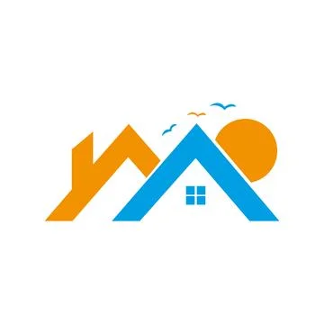 House sunset logo vector design   Stock Illustration