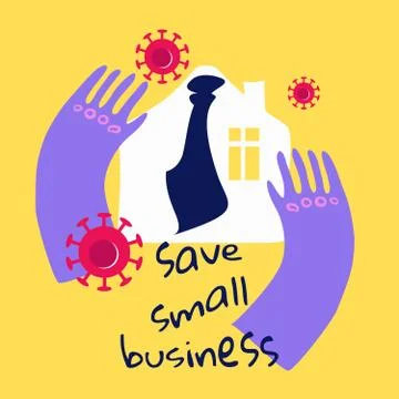 House surrounded by caring hands as a concept for save small businesses Stock Illustration