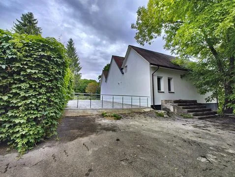 House surrounded by greenery Stock Photos